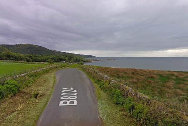 Two bodies were found after a car came off the B8024 and crashed into the sea    picture: Google Maps