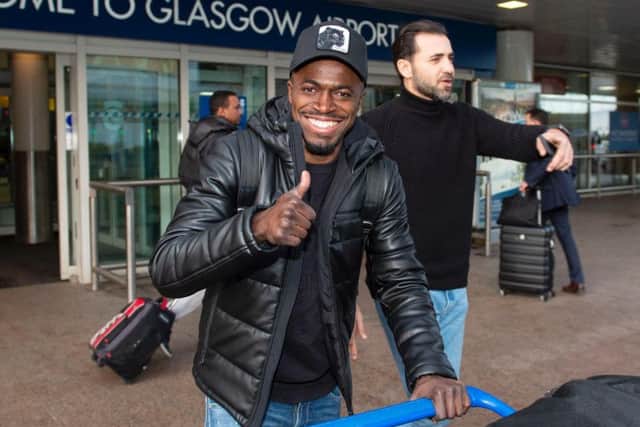 Ismaila Soro arrives at Glasgow Airport as he completes his move to Celtic