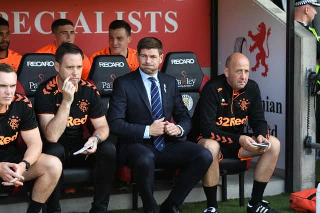 Michael Beale (second from the left) talked tactics on Twitter. Picture: SNS