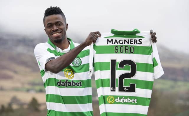 New Celtic signing Ismaila Soro, who previously played in Moldova, Belarus and Israel, is targeting the league title with his new club. Picture: Craig Foy/SNS