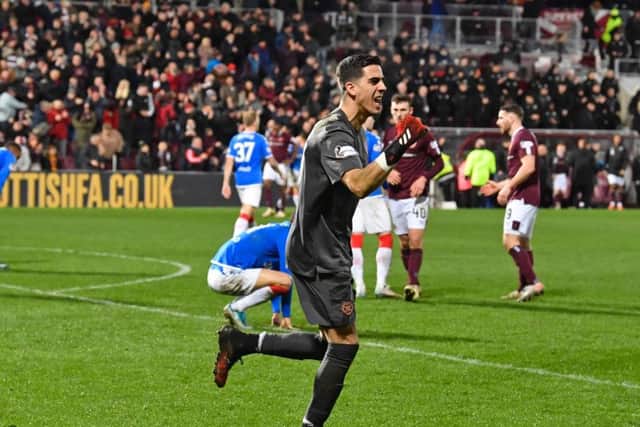 Bottom of the table Hearts defeated title challengers Rangers on Sunday. Picture: SNS
