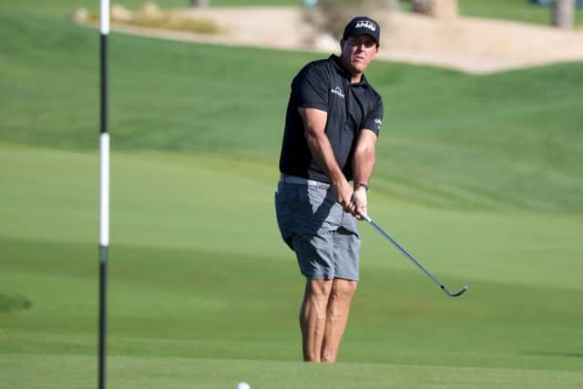 Americas Phil Mickelson in action during the pro-am event prior to the Saudi International at Royal Greens Golf and Country Club. Picture: Ross Kinnaird/Getty