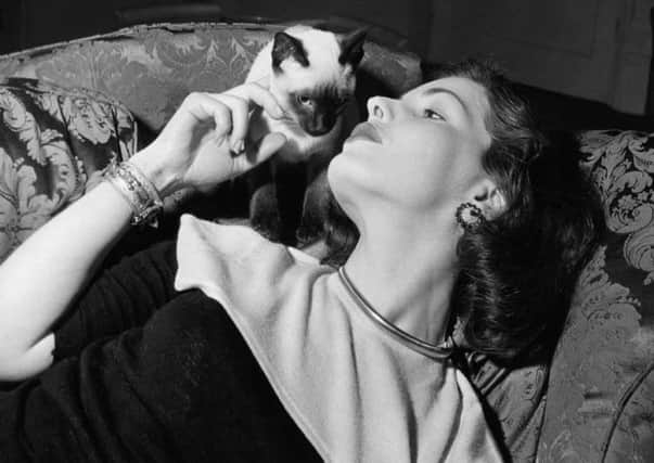 Elizabeth Sellars with her pet Siamese in 1952 (Picture: John Pratt/Keystone Features/Hulton Archive/Getty Images)