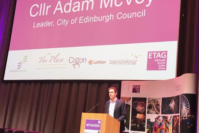 City council leader Adam McVey was speaking at the annual Edinburgh Tourism Action Group conference in the Assembly Rooms.