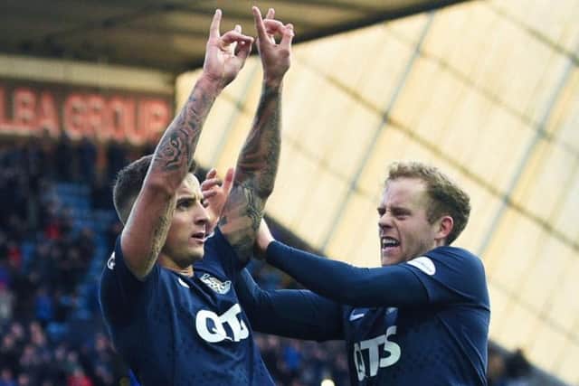 Eamonn Brophy celebrates his second goal.
