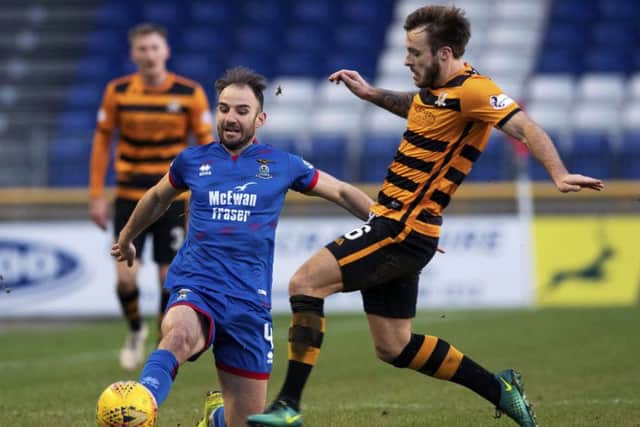 Inverness' Sean Welsh (L) and Alloa's Steven Hetherington. Picture: Alan Harvey / SNS