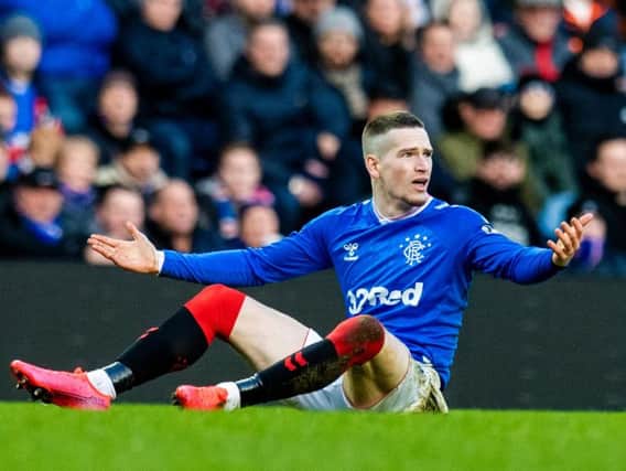 Ryan Kent was frustrated against Aberdeen on Saturday. Picture: SNS