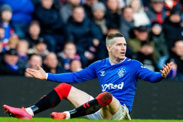 Ryan Kent was frustrated against Aberdeen on Saturday. Picture: SNS