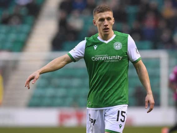 Greg Docherty made his Hibs debut in the draw with St Mirren. Picture: SNS