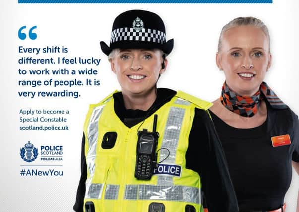 A Scottish special constable recruitment poster as part of a nationwide campaign to recruit new special constables. Picture: PA
