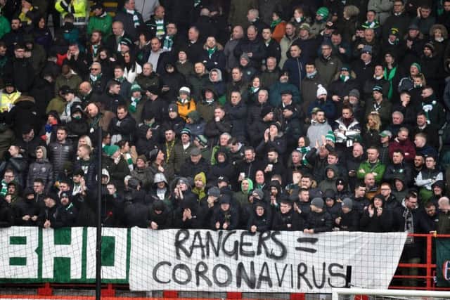 Celtic fans display the banner