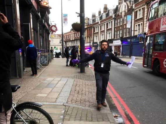 Police officers at the scene. Picture: SWNS