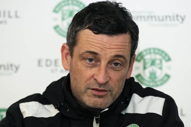 Hibs manager Jack Ross addresses the media ahead of the game against Rangers. Picture: Craig Foy/SNS