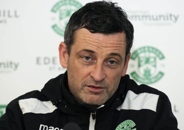 Hibs manager Jack Ross addresses the media ahead of the game against Rangers. Picture: Craig Foy/SNS