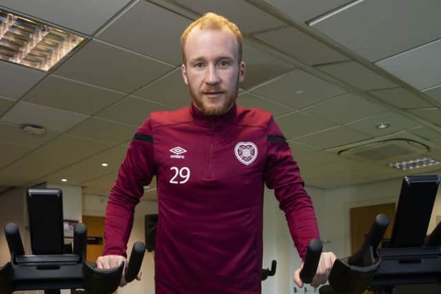 Striker Liam Boyce will bid to score for the third game running when Hearts face Kilmarnock. Picture: SNS.
