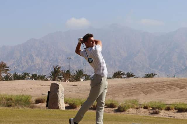 Ryan Lumsden shot a seven-under-par 65 - the best round of the tournament - at Ayla Golf Club in Jordan