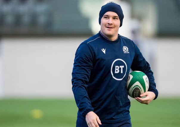 Scotland's Sam Johnson during a training session at the Oriam. Picture: Ross Parker / SNS