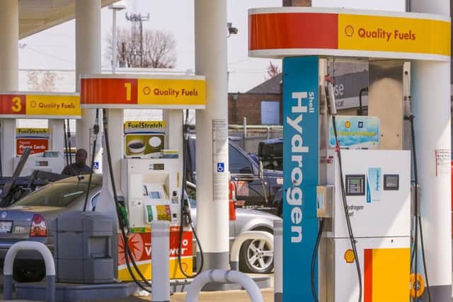 Hydrogen cars are refuelled in a similar way to petrol or diesel cars but there are only 16 fillings stations in the UK
