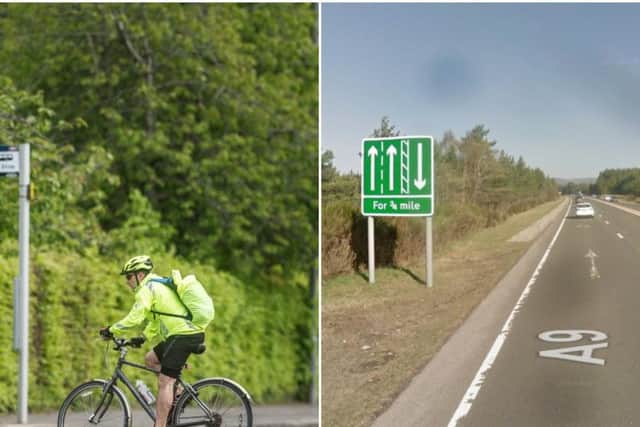 The 3 billion upgrade includes no dedicated path for bikes between Aviemore and Carrbridge to replace the current route on a busy, narrow B road   picture: JPI Media and Google Maps