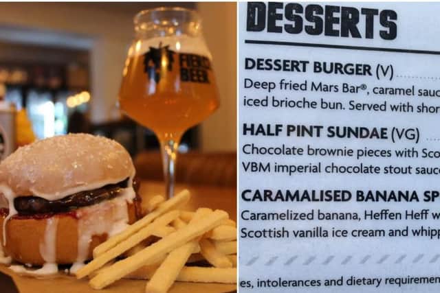 It's served in an iced brioche bun and the menu kindly points out there is "no lettuce or tomato to be found on this one"    picture: Fierce Bar Edinburgh