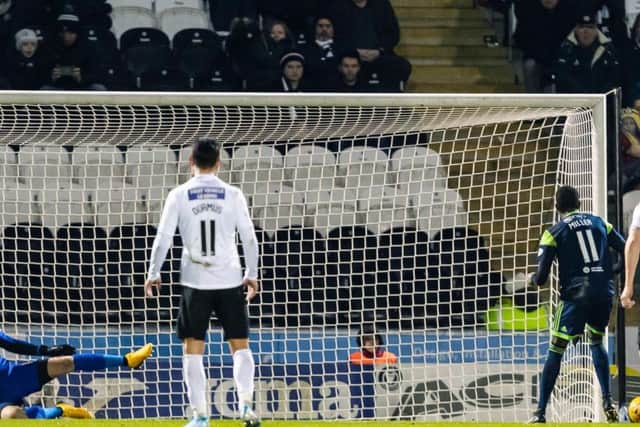 Mickel Miller sends his penalty wide of Vaclav Hladky's left-hand post