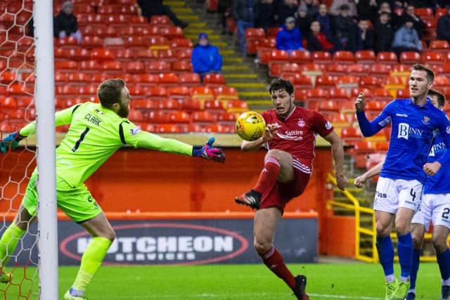 Zander Clark pulls off a point-blank save to deny Scott McKenna late on