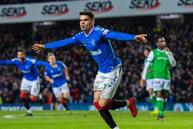 Ianis Hagi wheels away after netting the winner