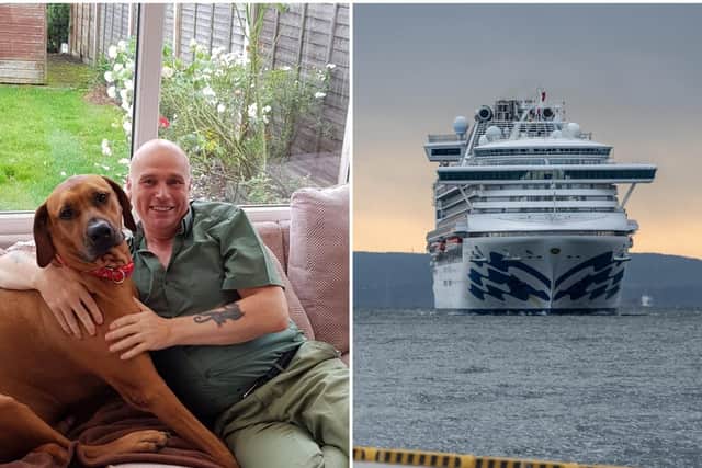 Alan Steele was on his honeymoon aboard the Diamond Princess, which is docked at Yokohama.