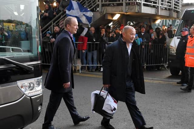 Eddie Jones arrives at Murrayfield for the Calcutta Cup clash. Picture: Getty Images