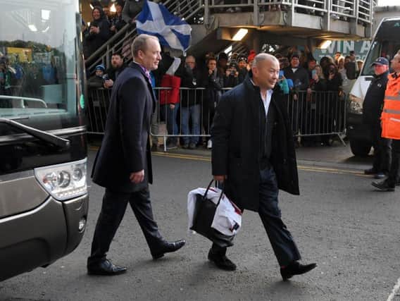Eddie Jones arrives at Murrayfield for the Calcutta Cup clash. Picture: Getty Images
