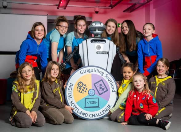 NEW GIRLGUIDING SCOTLAND BADGE HELPS GIRLS DISCOVER THEIR DIGITAL FUTURE - Picture by John Young / YoungMedia.co.uk  Girlguiding Scotland has launched the countrys first digital activity badge designed to encourage girls of all ages to develop the skills they need for their digital future.  The Digital Scotland Challenge Badge was created in partnership with Skills Development Scotland (SDS) and Education Scotland, and aims to empower every girl to make the most of the opportunities technology offers. Research by Girlguiding has highlighted that science and technology still continue to be perceived as more male subjects, with one in two girls saying science, technology, engineering and maths subjects were more for boys while only 37% of girls said they would consider a job in tech.   The Digital Scotland Challenge badge aims to change those perceptions and will teach young girls about computers, algorithms, creativity, design, and computational thinking, as well as highlighting career options in the indust