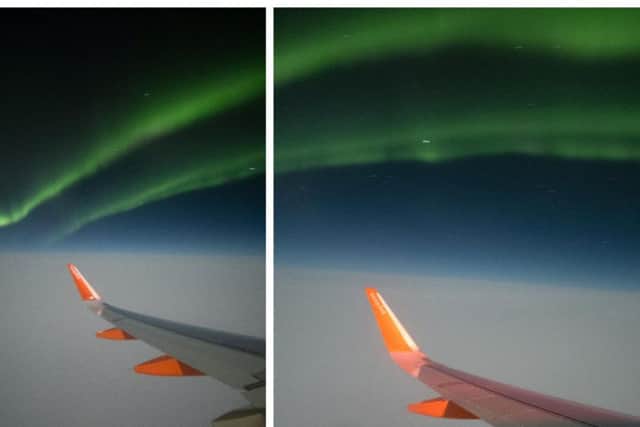 The captain of the EasyJet flight performed a turn to allow all the passengers a close look at the mesmerising sight. Pictures: Ross Martin