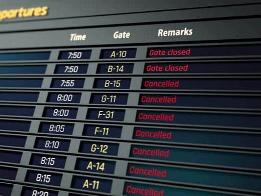 More than 80 flight at Edinburgh Airport have been cancelled as strong winds cause travel disruption (Photo: Shutterstock)