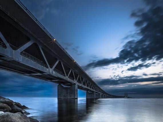 The Oresund Bridge linking Denmark and Sweden