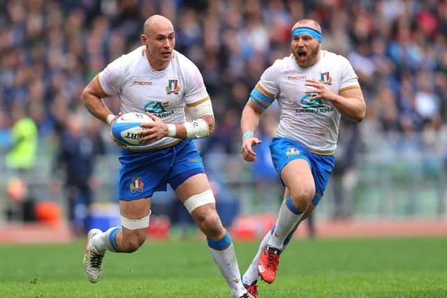 Italys legendary back rower Sergio Parisse may make his last international appearance in the game  in Rome against Scotland. Picture: Getty.