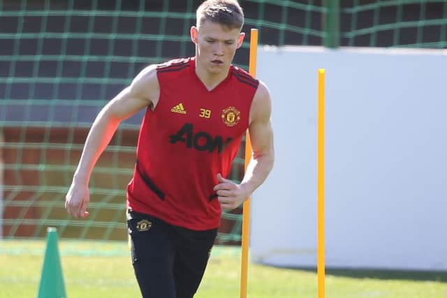 Scott McTominay has been stepping up his recovery during Manchester Uniteds training in Spain. Picture: Manchester United via Getty.