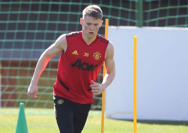 Scott McTominay has been stepping up his recovery during Manchester Uniteds training in Spain. Picture: Manchester United via Getty.