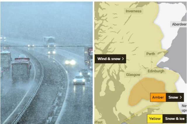 Parts of could see 10cm of snowfall in just a few hours. Pictures: Lisa Ferguson/Met Office