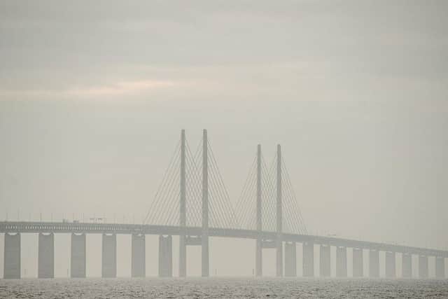 The Oresund Bridge between Denmark and Sweden has served as inspiration for the proposed crossing (Getty Images)