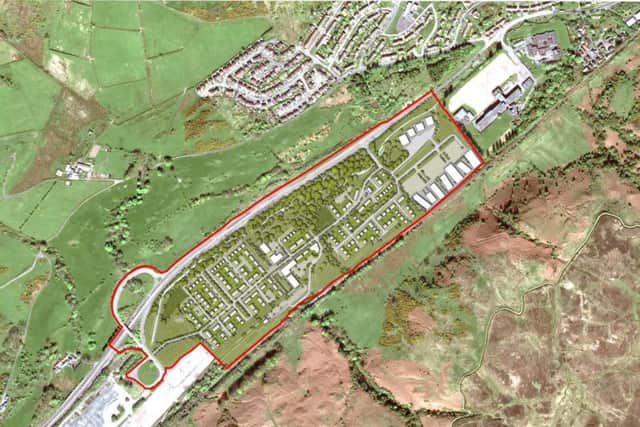 The proposal includes 450 homes on the 70-acre site as well as office and leisure space. Image: Contributed