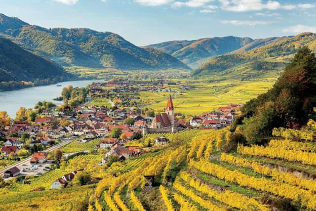 The Wachau valley, with its orchards, vineyard and chocolate-box riverside villages that grew rich on the salt trade
