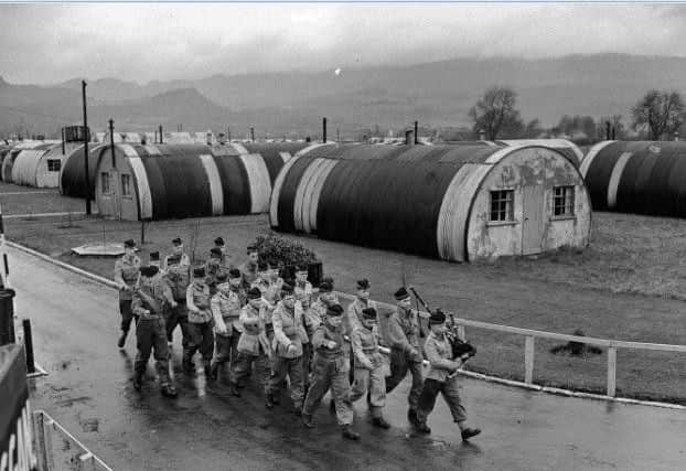 Royal High School cadets march and prepare for inspection in the Sixties