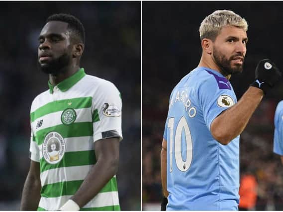 Celtic's Odsonne Edouard (left) has emerged as the best like-for-like replacement for Man City's Sergio Aguero, according to new data