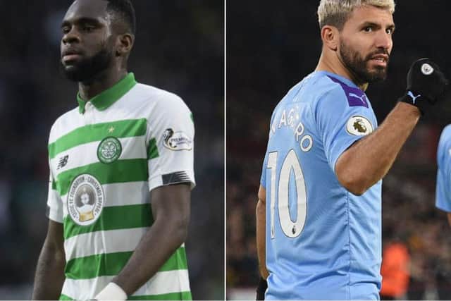 Celtic's Odsonne Edouard (left) has emerged as the best like-for-like replacement for Man City's Sergio Aguero, according to new data