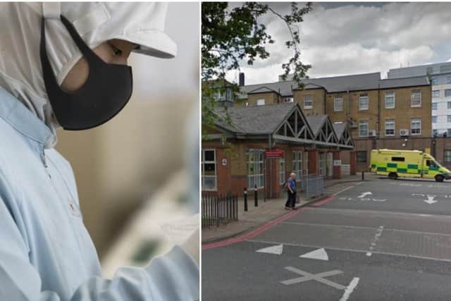 The patient, who contracted the virus in China, turned up at Lewisham hospital's A&E department in south London on Sunday    picture: GettyImages and GoogleMaps