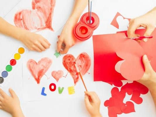 Children often get involved in Valentines Day celebrations in Scotland by making cards at school (Photo: Shutterstock)