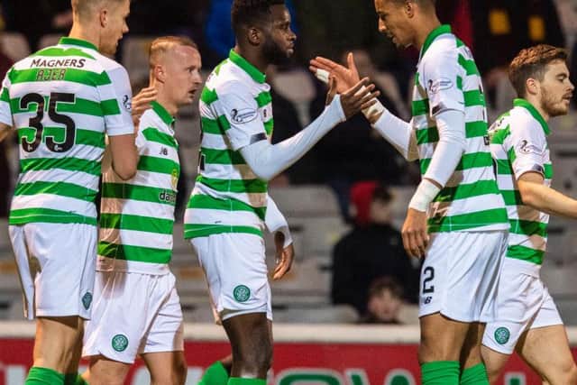Odsonne Edouard celebrates a goal for Celtic