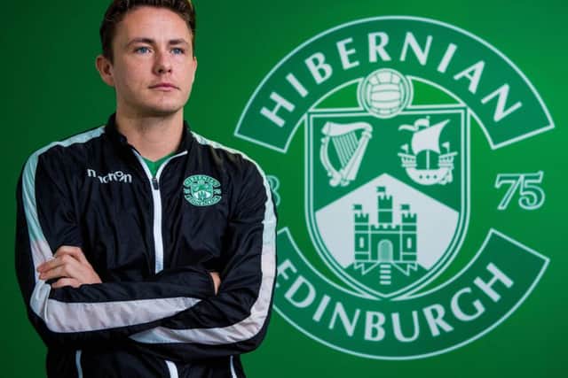 Scott Allan chats with the media ahead of Hibs' Premiership clash with Kilmarnock. Picture: Ross Parker/SNS