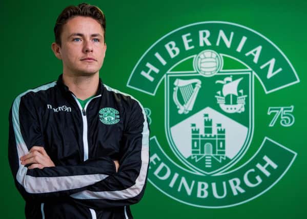 Scott Allan chats with the media ahead of Hibs' Premiership clash with Kilmarnock. Picture: Ross Parker/SNS