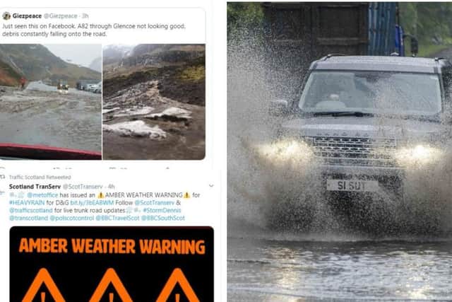 An amber warning was in place for heavy rainfall and strong winds since noon today and is expected to last all day    picture: supplied